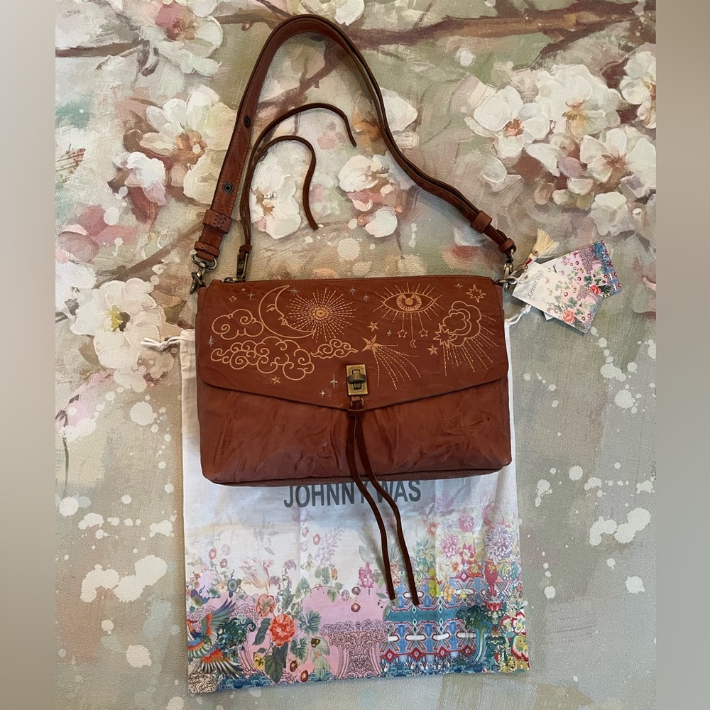 SOLD-🌞NEW! Johnny Was Leather Cloud Purse Bag